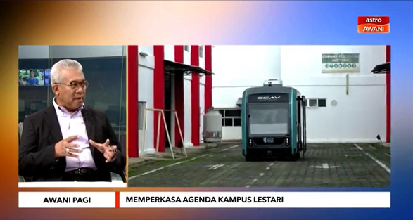 Astro Awani TV appearance discussing Smart Campus Autonomous Vehicle