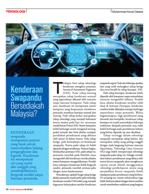 Dewan Masyarakat magazine article on autonomous vehicles in Malaysia